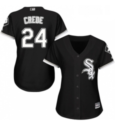 Womens Majestic Chicago White Sox 24 Joe Crede Replica Black Alternate Home Cool Base MLB Jersey Womens Majestic Chicago White Sox 24 Joe Crede Replica Black Alternate Home Cool Base MLB Jersey