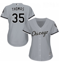 Womens Majestic Chicago White Sox 35 Frank Thomas Authentic Grey Road Cool Base MLB Jersey Womens Majestic Chicago White Sox 35 Frank Thomas Authentic Grey Road Cool Base MLB Jersey