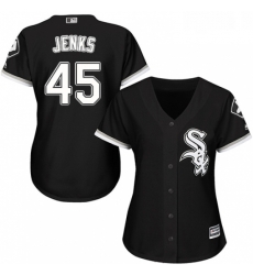 Womens Majestic Chicago White Sox 45 Bobby Jenks Replica Black Alternate Home Cool Base MLB Jersey Womens Majestic Chicago White Sox 45 Bobby Jenks Replica Black Alternate Home Cool Base MLB Jersey