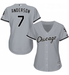 Womens Majestic Chicago White Sox 7 Tim Anderson Replica Grey Road Cool Base MLB Jersey Womens Majestic Chicago White Sox 7 Tim Anderson Replica Grey Road Cool Base MLB Jersey