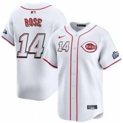 Men Cincinnati Reds 14 Pete Rose White 2025 Speedway Classic Home Limited Stitched Baseball Jersey