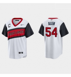 Men Cleveland Indians 54 Logan Allen Men Nike White 2021 Little League Class Game MLB Jersey Men Cleveland Indians 54 Logan Allen Men Nike White 2021 Little League Class Game MLB Jersey
