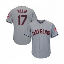 Youth Cleveland Indians 17 Brad Miller Replica Grey Road Cool Base Baseball Jersey 