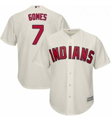 Youth Majestic Cleveland Indians 7 Yan Gomes Replica Cream Alternate 2 Cool Base MLB Jersey