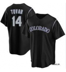 Men Colorado Rockies #14 Ezequiel Tovar Black Flex Base Stitched MLB Jerseys Men Colorado Rockies #14 Ezequiel Tovar Black Flex Base Stitched MLB Jerseys