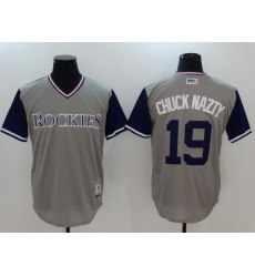 Men Colorado Rockies 19 Chuck nazty Gray Game Legend Edition MLB Jersey Men Colorado Rockies 19 Chuck nazty Gray Game Legend Edition MLB Jersey
