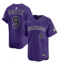 Men's Colorado Rockies #9 Brenton Doyle Purple Limited Stitched Baseball Jersey