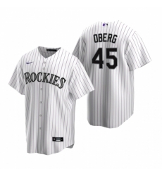 Mens Nike Colorado Rockies 45 Scott Oberg White Home Stitched Baseball Jersey Mens Nike Colorado Rockies 45 Scott Oberg White Home Stitched Baseball Jersey