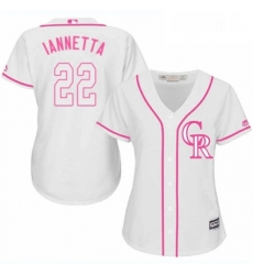 Womens Majestic Colorado Rockies 22 Chris Iannetta Authentic White Fashion Cool Base MLB Jersey Womens Majestic Colorado Rockies 22 Chris Iannetta Authentic White Fashion Cool Base MLB Jersey