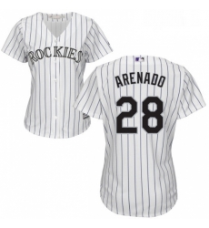 Womens Majestic Colorado Rockies 28 Nolan Arenado Replica White Home Cool Base MLB Jersey Womens Majestic Colorado Rockies 28 Nolan Arenado Replica White Home Cool Base MLB Jersey