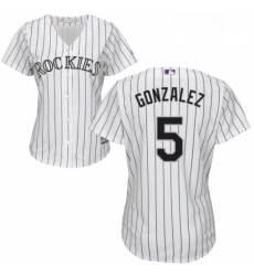 Womens Majestic Colorado Rockies 5 Carlos Gonzalez Replica White Home Cool Base MLB Jersey Womens Majestic Colorado Rockies 5 Carlos Gonzalez Replica White Home Cool Base MLB Jersey
