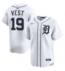Men Detroit Tigers 19 Will Vest White 2024 Home Limited Stitched Baseball Jersey