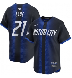 Men Detroit Tigers 21 Jackson Jobe Navy City Connect Cool Base Stitched Baseball Jersey