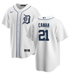 Men Detroit Tigers 21 Mark Canha White Cool Base Stitched Baseball Jersey Men Detroit Tigers 21 Mark Canha White Cool Base Stitched Baseball Jersey