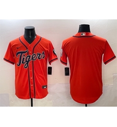 Men Detroit Tigers Blank Orange With Patch Cool Base Stitched Baseball Jersey Men Detroit Tigers Blank Orange With Patch Cool Base Stitched Baseball Jersey