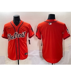 Men Detroit Tigers Blank Orange With Patch Vapor Premier Limited Stitched Baseball Jersey