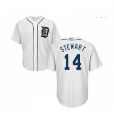 Mens Detroit Tigers 14 Christin Stewart Replica White Home Cool Base Baseball Jersey Mens Detroit Tigers 14 Christin Stewart Replica White Home Cool Base Baseball Jersey