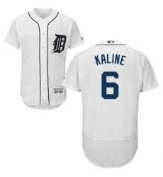 Mens Majestic Detroit Tigers 6 Al Kaline White Home Flex Base Authentic Collection MLB Jersey