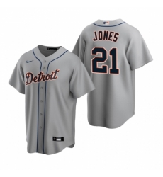 Mens Nike Detroit Tigers 21 JaCoby Jones Gray Road Stitched Baseball Jersey Mens Nike Detroit Tigers 21 JaCoby Jones Gray Road Stitched Baseball Jersey