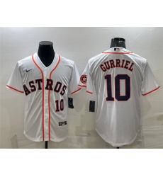 Men Houston Astros 10 Yuli Gurriel White With Patch Cool Base Stitched Jersey Men Houston Astros 10 Yuli Gurriel White With Patch Cool Base Stitched Jersey