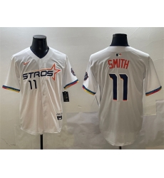 Men Houston Astros 11 Cam Smith White 2025 City Connect Limited Stitched Baseball Jersey