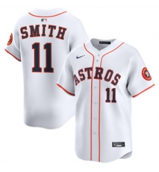 Men Houston Astros 11 Cam Smith White 2025 Home Limited Stitched Baseball Jersey