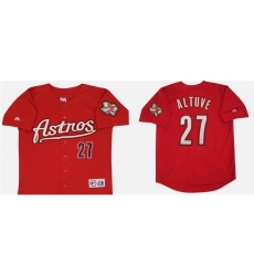 Men Houston Astros 27 Jose Altuve Red Stitched Baseball Jersey Men Houston Astros 27 Jose Altuve Red Stitched Baseball Jersey