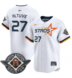 Men Houston Astros 27 Jose Altuve White 2025 City Connect Limited Stitched Baseball Jersey