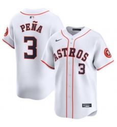 Men Houston Astros 3 Jeremy Pena White 2024 Home Limited Stitched Baseball JerseyS Men Houston Astros 3 Jeremy Pena White 2024 Home Limited Stitched Baseball JerseyS