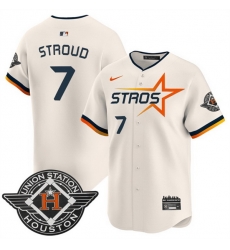 Men Houston Astros 7 C J  Stroud Cream 2025 City Connect Limited Stitched Baseball Jersey