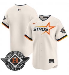 Men Houston Astros Blank Cream 2025 City Connect Limited Stitched Baseball Jersey