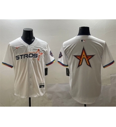 Men Houston Astros Team Big Logo White 2025 City Connect Limited Stitched Baseball Jersey 001