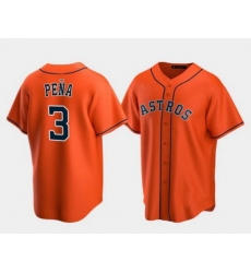 Men New Houston Astros #3 Jeremy Pena Orange Stitched Jersey Men New Houston Astros #3 Jeremy Pena Orange Stitched Jersey