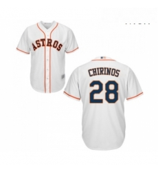Mens Houston Astros 28 Robinson Chirinos Replica White Home Cool Base Baseball Jersey 