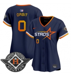 Women Houston Astros 0 Orbit Navy 2025 City Connect Limited Stitched Baseball Jersey