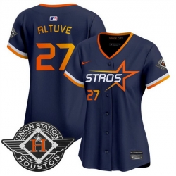 Women Houston Astros 27 Jose Altuve Navy 2025 City Connect Limited Stitched Baseball Jersey