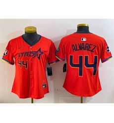 Women Houston Astros 44 Yordan Alvarez Orange 2025 City Connect With Texas Patch Limited Stitched Baseball Jersey
