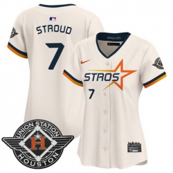 Women Houston Astros 7 C J  Stroud Cream 2025 City Connect Limited Stitched Baseball Jersey