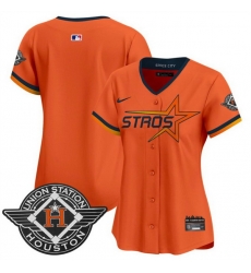 Women Houston Astros Blank Orange 2025 City Connect Limited Stitched Baseball Jersey