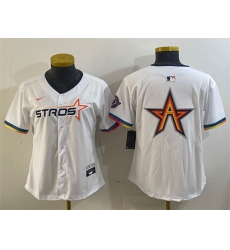 Women Houston Astros Team Big Logo White 2025 City Connect Limited Stitched Baseball Jersey 001