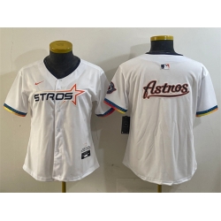 Women Houston Astros Team Big Logo White 2025 City Connect Limited Stitched Baseball Jersey 003