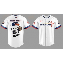 Women Houston Astros White 2025 Hello Kitty Limited Baseball Jersey