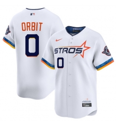 Youth Houston Astros 0 Orbit White 2025 City Connect Limited Stitched Baseball Jersey