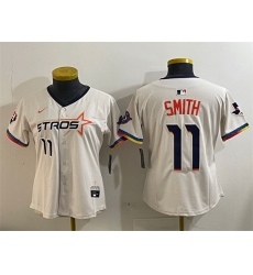 Youth Houston Astros 11 Cam Smith Cream 2025 City Connect With Texas Patch Limited Stitched Baseball Jersey