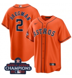 Youth Houston Astros 2 Alex Bregman Orange 2022 World Series Champions Stitched BaseballJersey Youth Houston Astros 2 Alex Bregman Orange 2022 World Series Champions Stitched BaseballJersey