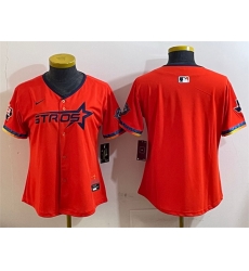 Youth Houston Astros Blank Orange 2025 City Connect With Texas Patch Limited Stitched Baseball Jersey