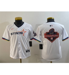 Youth Houston Astros Team Big Logo White 2025 City Connect Limited Stitched Baseball Jersey 001