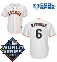 Youth Majestic Houston Astros 6 Jake Marisnick White Home Cool Base Sitched 2019 World Series Patch jersey