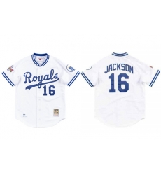 Men Kansas City Royals 16 Bo Jackson 1989 White Stitched Jerse