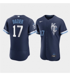 Men Kansas City Royals 17 Hunter Dozier 2022 Navy City Connect Flex Base Stitched MLB jersey Men Kansas City Royals 17 Hunter Dozier 2022 Navy City Connect Flex Base Stitched MLB jersey